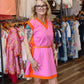 JODIFL CONTRAST ACCENT SOLID CASUAL DRESS