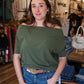 SIX FIFTY GREEN SHORT SLEEVE ANYWHERE TOP