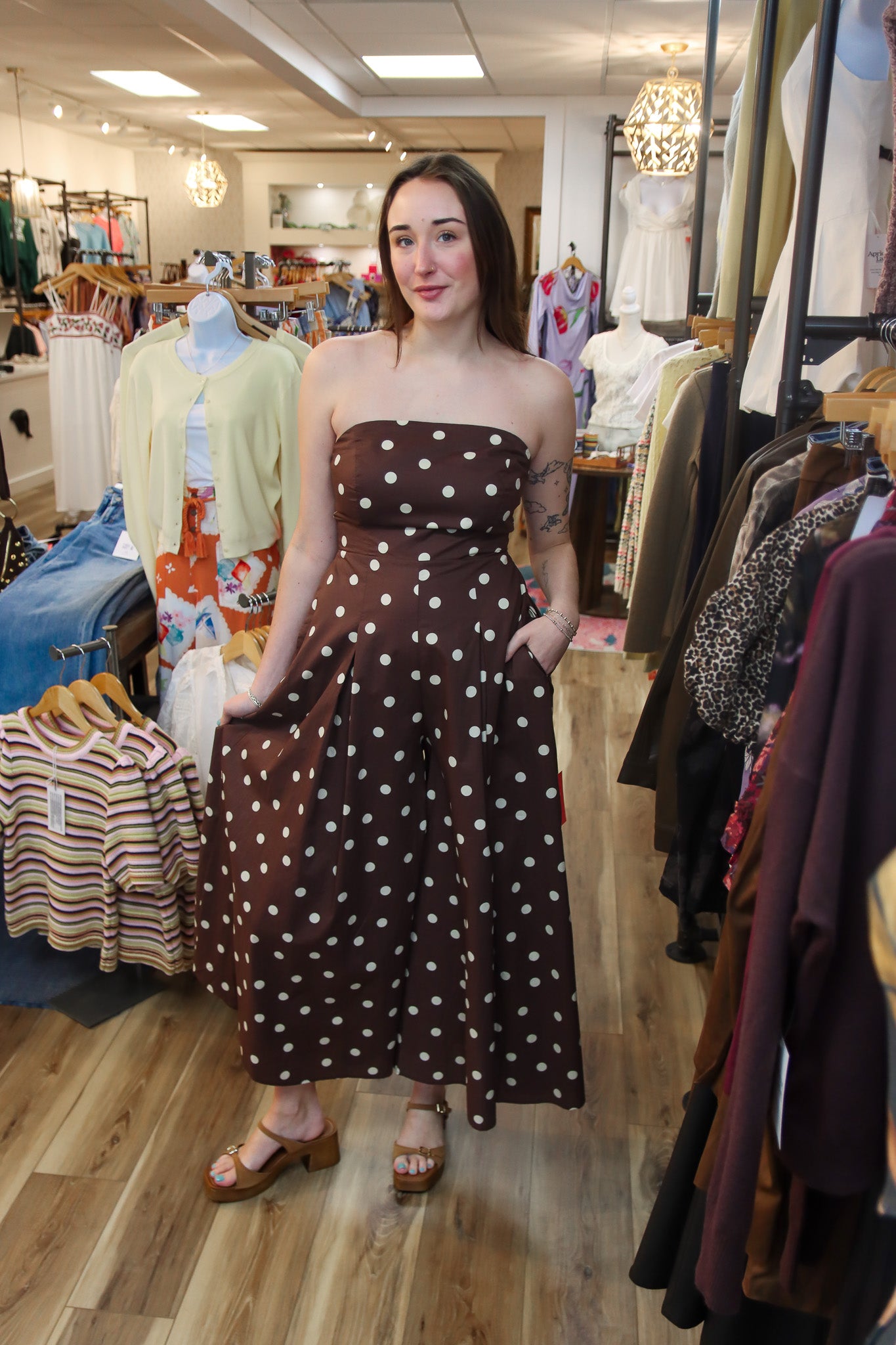 BARDO POLKA DOT STRAPLESS JUMPSUIT