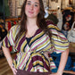 BY TOGETHER ASYMMETRICAL STRIPE BUTTERFLY SLEEVE TOP