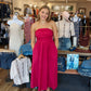 LOVESTITCH GATHERED TUBE MIDI DRESS