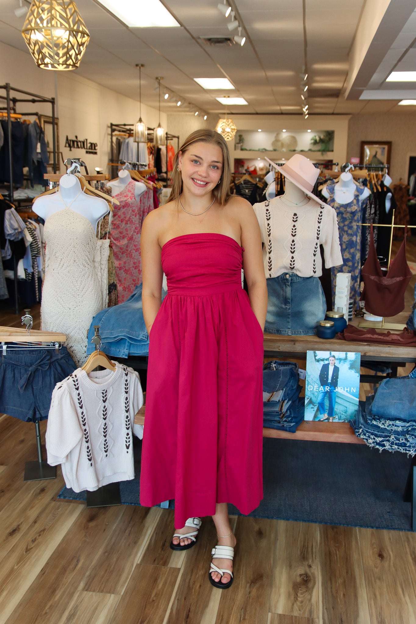 LOVESTITCH GATHERED TUBE MIDI DRESS