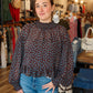 BY TOGETHER SHEER POLKA DOT LONG SLEEVE TOP