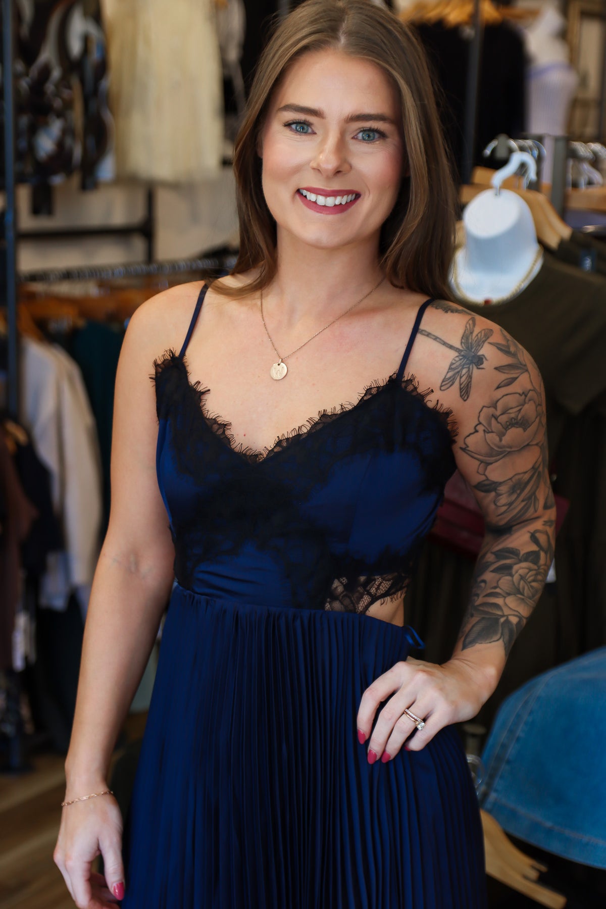 ASTR THE LABEL "ANDY" DRESS LACE TRIM