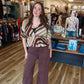 BY TOGETHER ASYMMETRICAL STRIPE BUTTERFLY SLEEVE TOP