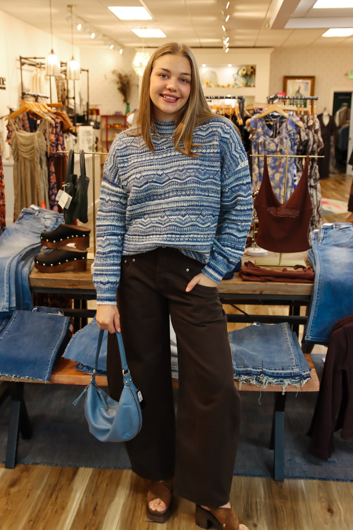 APRICOT POINTELLE SPACE DYE JUMPER
