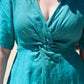 MILIO MILANO FRONT TWIST LINEN DRESS