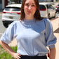 CURRENT AIR “BRITT” KNIT 3/4 SLEEVE TOP