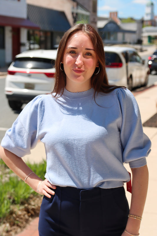 CURRENT AIR “BRITT” KNIT 3/4 SLEEVE TOP