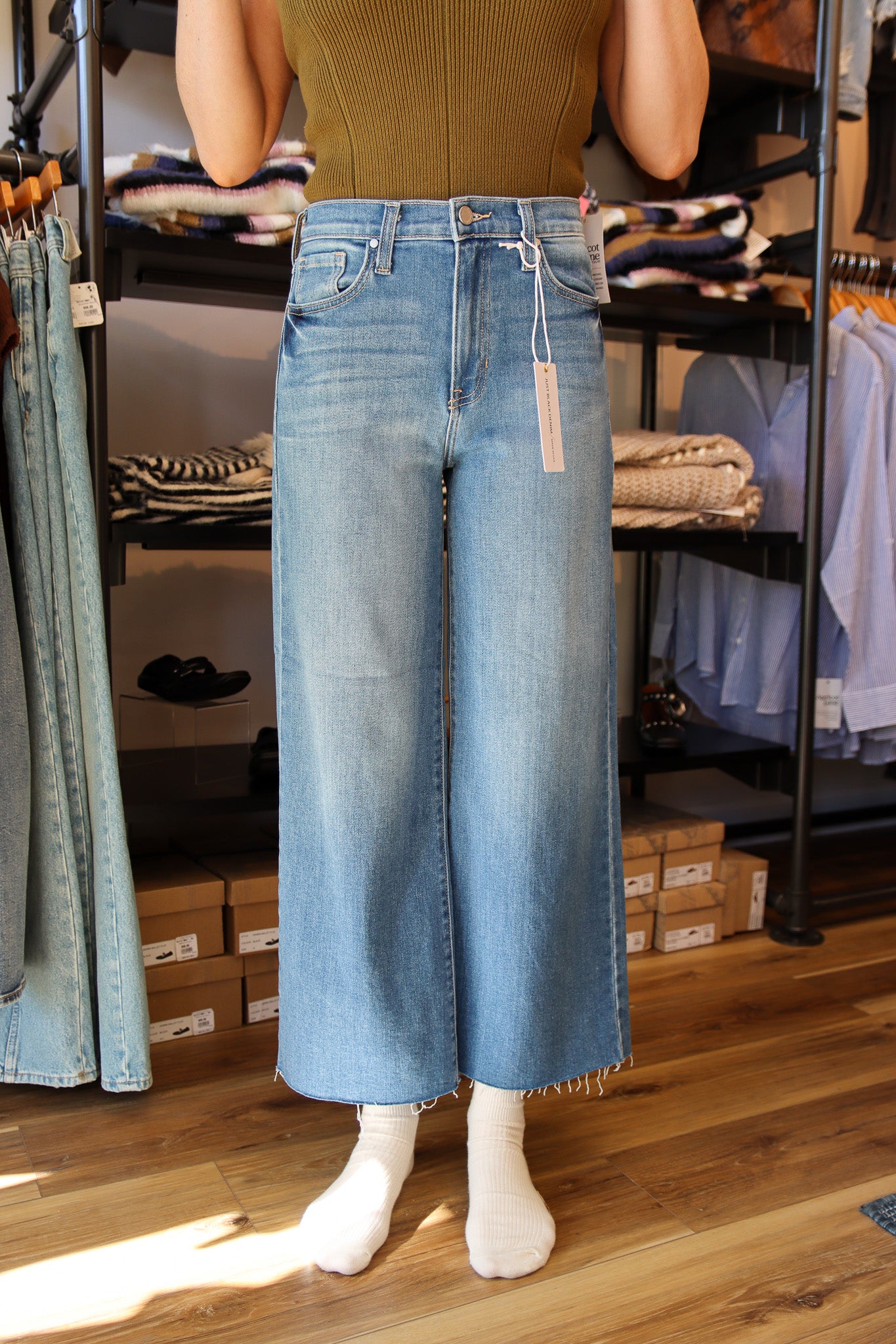 Scissor Cut Wide Leg Denim