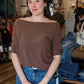 SIX FIFTY SHORT SLEEVE BROWN “ANYWHERE” TOP