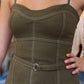 NEEDII TWILL DETACHABLE BELT MIDI DRESS