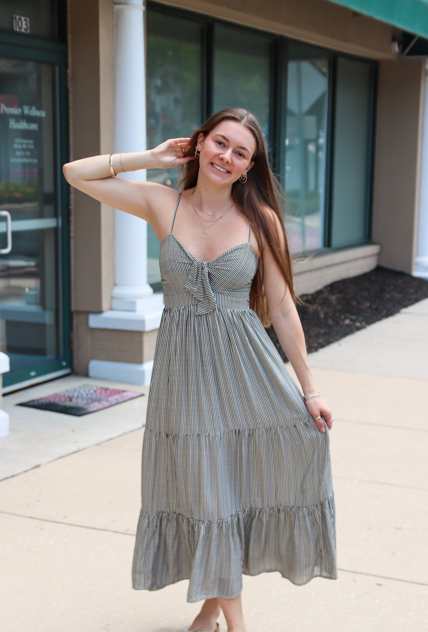 SALTWATER LUXE “STEIN STRIPE” TANK MIDI DRESS