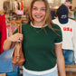 PINCH DOUBLE LAYERED KNIT TOP