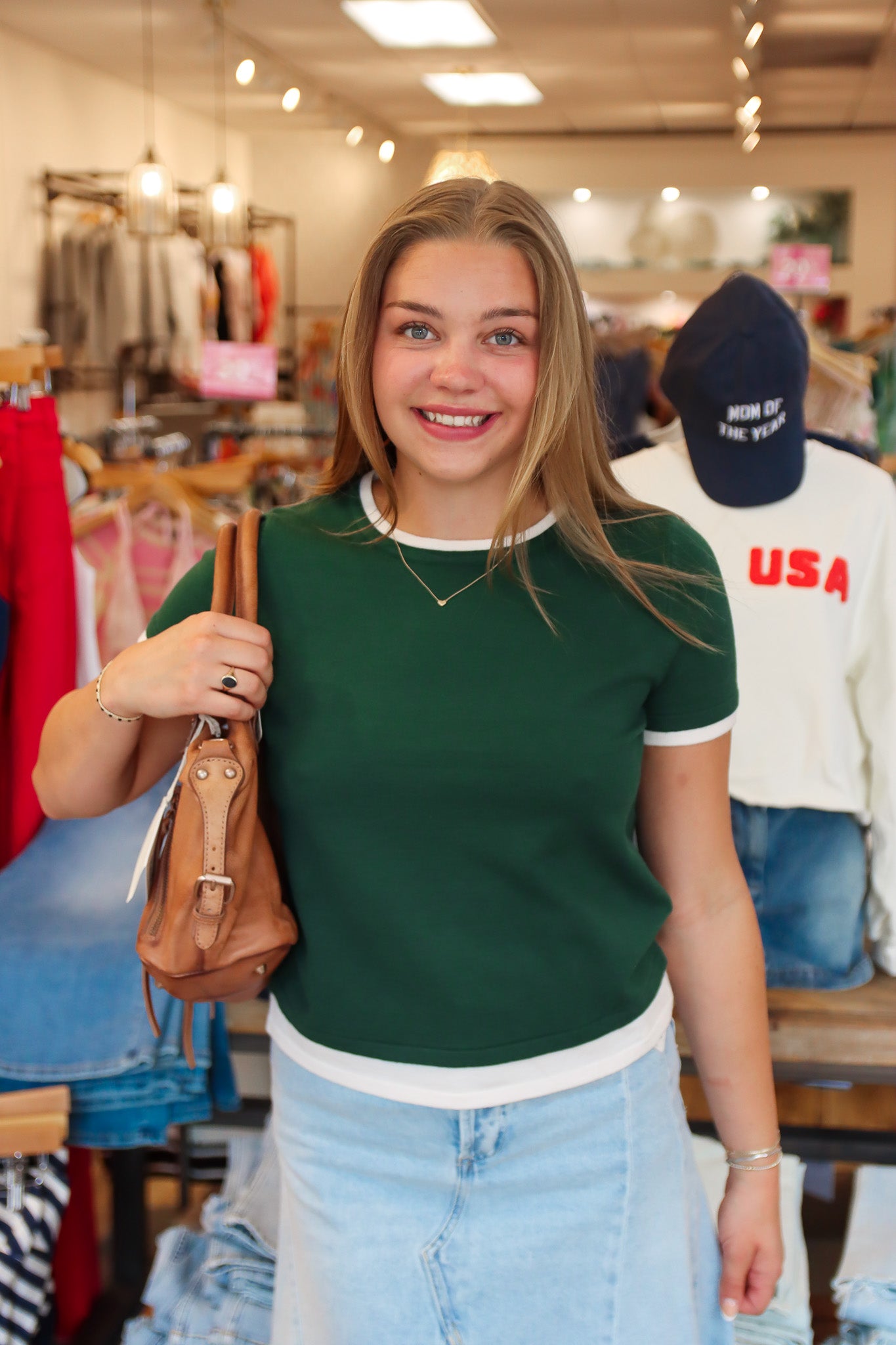 PINCH DOUBLE LAYERED KNIT TOP