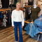 KUT “KELSEY” HIGH RISE ANKLE FLARE JEAN