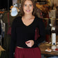 ALLIE ROSE CABLE KNIT V-NCK PULLOVER