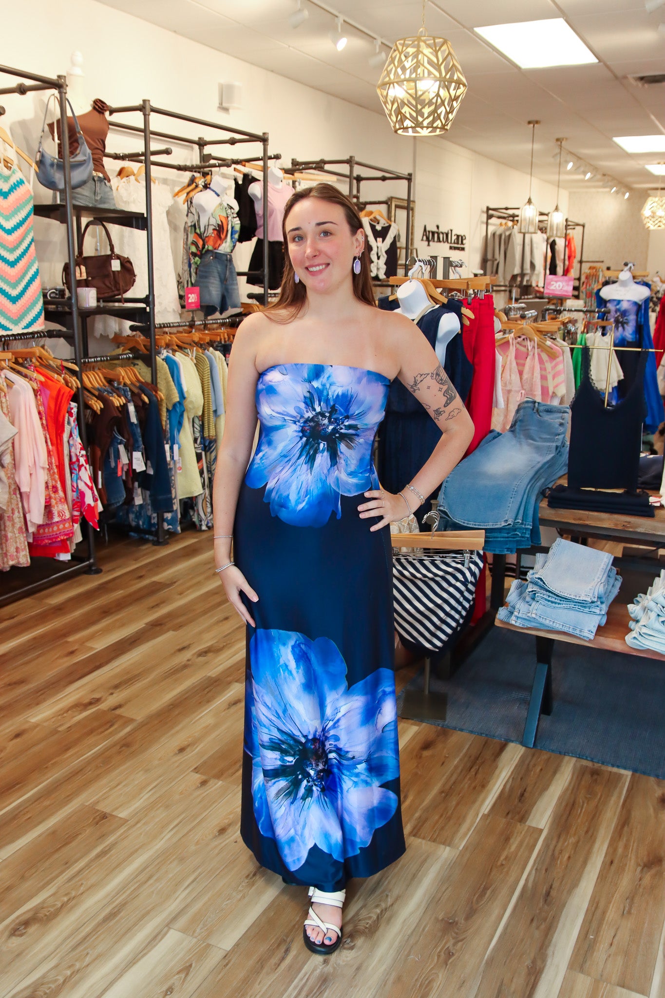 ARIELLA FLORAL TUBE MAXI DRESS