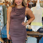 LINE & DOT “DIANE” DRAPED MINI DRESS