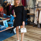 LULU’S “EMERSON ASM” RUCHED MINI DRESS