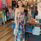 DRESS FORUM PLEATED STRAPLESS MAXI DRESS