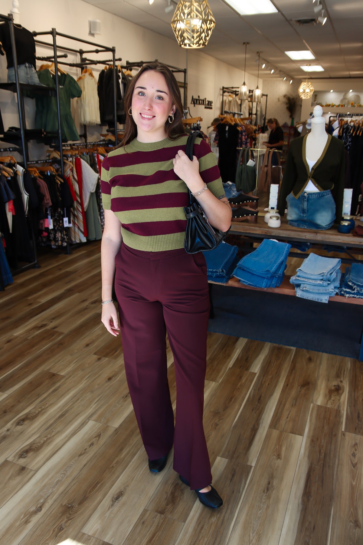 LUCY PARIS “BOBBIE” KNIT STRIPED TOP