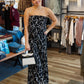 ARIELLA WIDE LEG JUMPSUIT WITH RING BELT