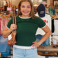 PINCH DOUBLE LAYERED KNIT TOP