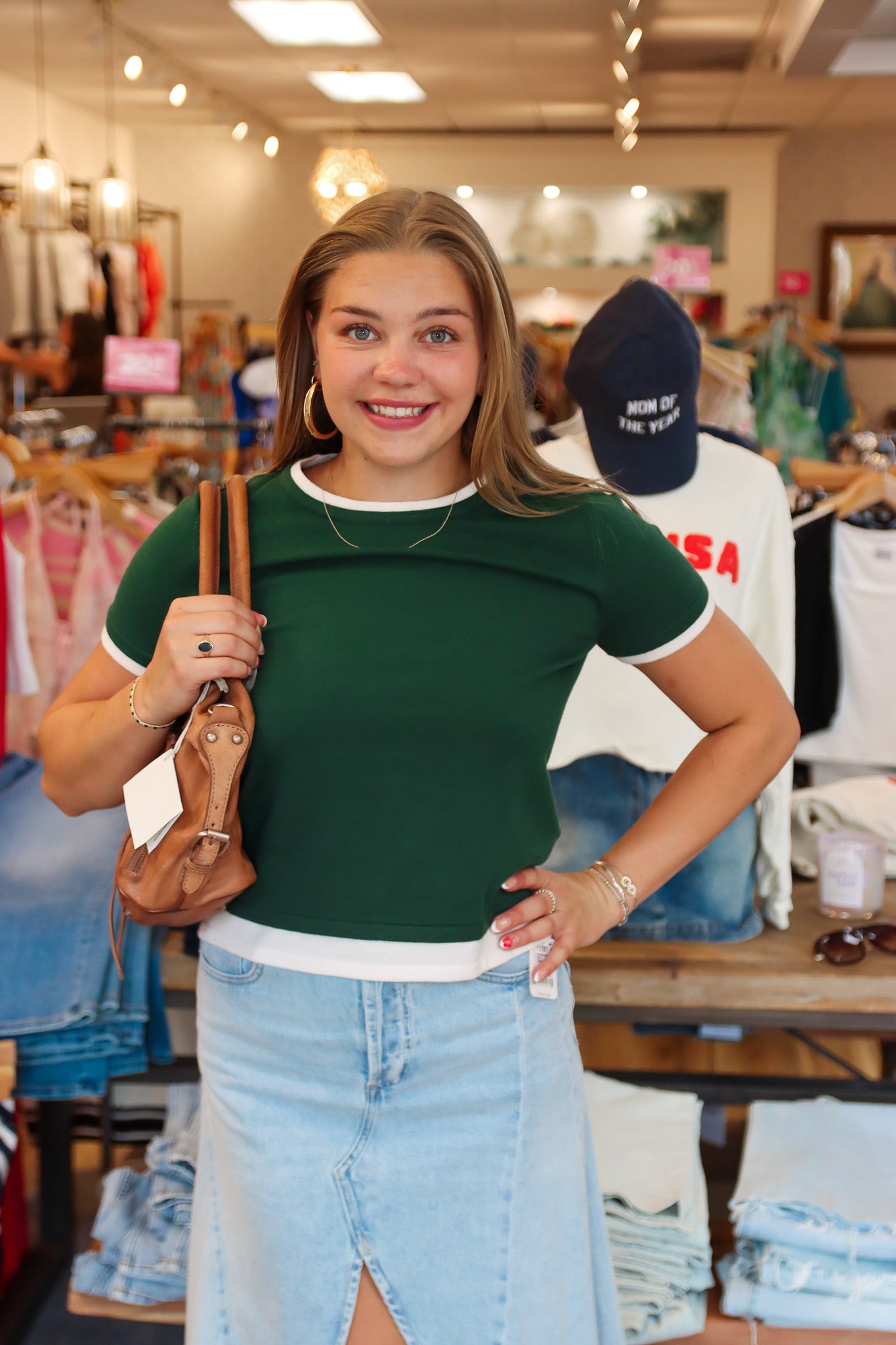PINCH DOUBLE LAYERED KNIT TOP