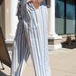 MOLLY BRACKEN TIE WAIST WIDE LEG STRIPED PANT