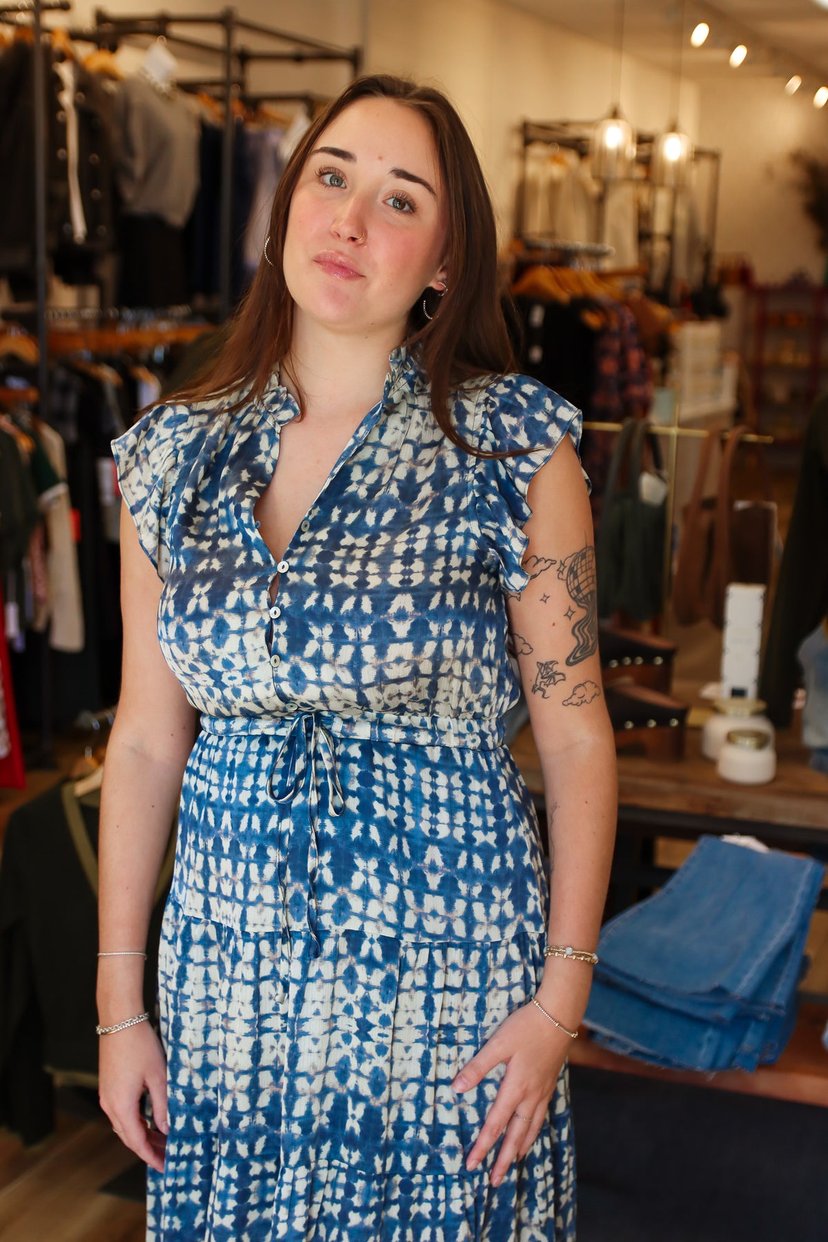PINCH EYE-CATCHING PRINT TIERED MAXI DRESS