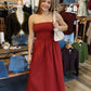 NEEDII TUBE BODICE POPLIN SKIRT MAXI DRESS