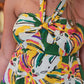 MEET ME IN SANTORINI “CALYPSO MOSTERA” MINI DRESS