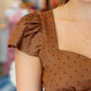 NEEDII SATIN POLKA DOT MAXI DRESS