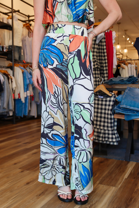 ELAN SMOCKED BACK FLOWY PANT