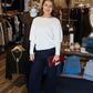 ALLIE ROSE DOLMAN W/ VERTICAL FANNED LINES