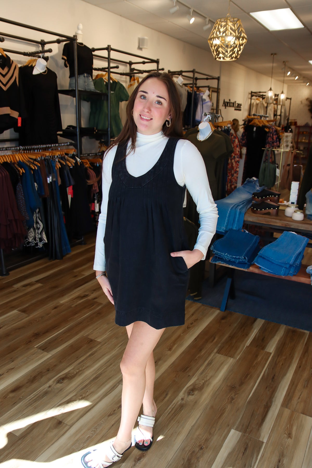 SALTWATER LUXE “MINIYA” DENIM TANK MINI DRESS