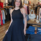PINCH HALTER NECK A-LINE MAXI DRESS