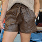 SAGE THE LABEL "EMBER" FAUX LEATHER SHORTS