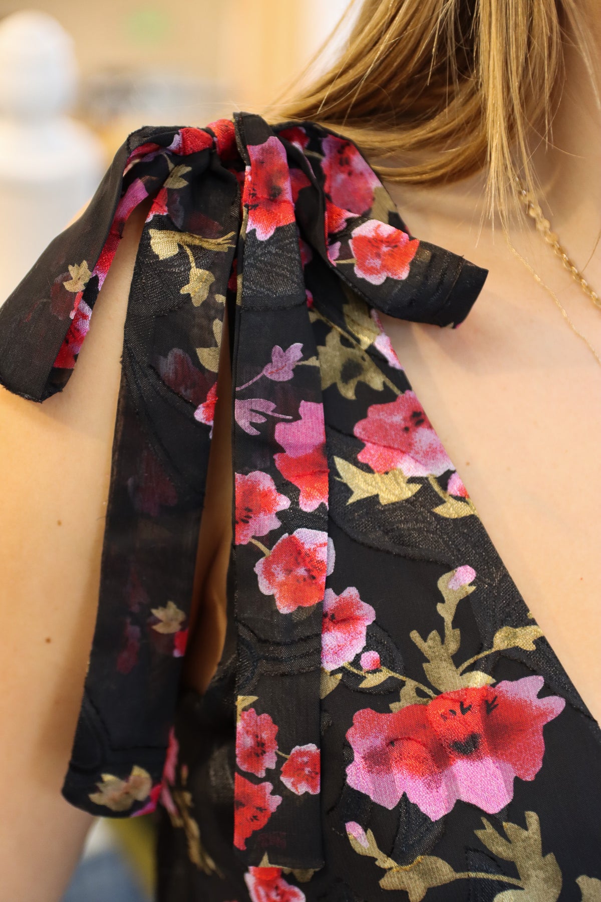 LULUS “TINSLEY” TIE STRAP RUFFLE MAXI DRESS