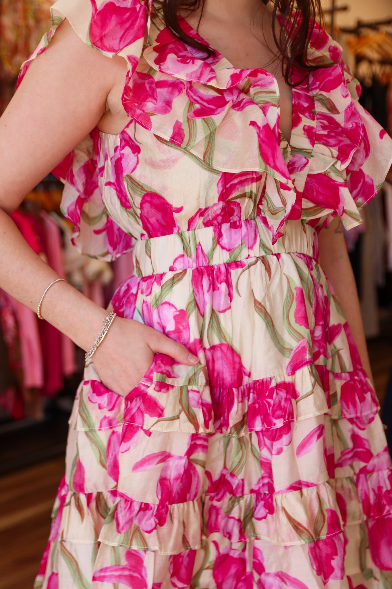 LONIANS BLOOM MINI RUFFLE DRESS