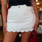 MABLE FLORAL EYELET LACE DENIM SKORT