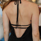 SKY TO MOON MESH HALTER TIE OPEN BACK MAXI DRESS