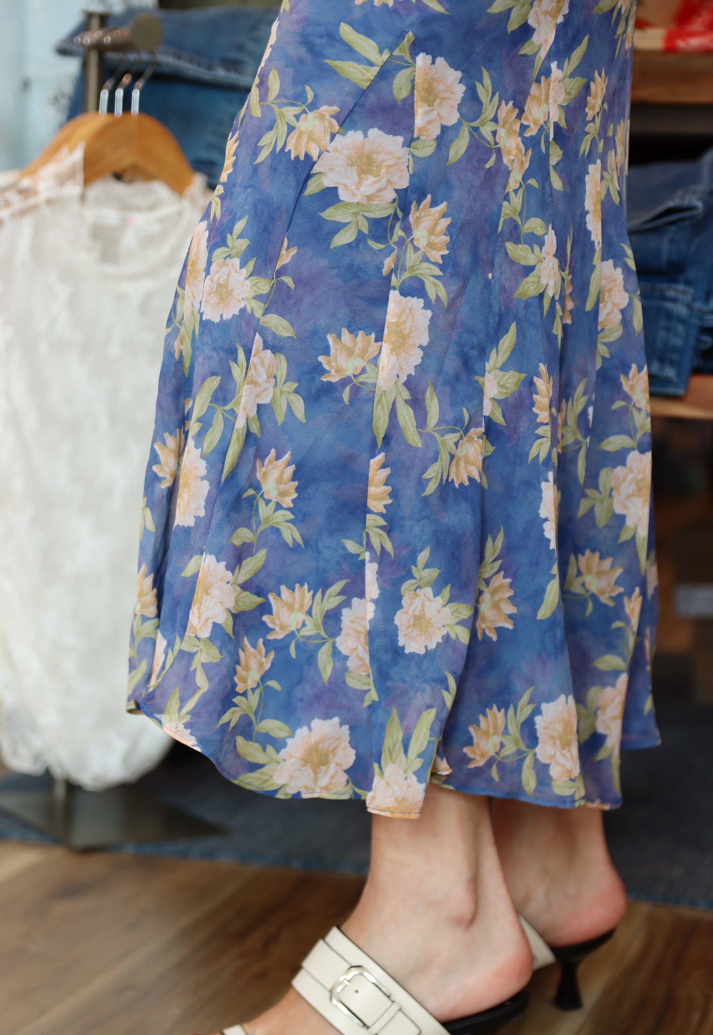 ASTR THE LABEL “CAROLETTA” RUFFLE NECK MAXI DRESS