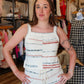 MIOU MUSE STRIPE PATTERN KNIT TOP