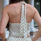 BY TOGETHER POLKA DOT PLEATED HALTER TOP