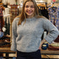 THML SPECKLED PINK TUCKED SLEEVE SWEATER
