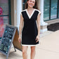 JODIFL CONTRAST ACCENT SOLID CASUAL DRESS
