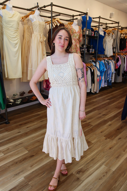 HAYDEN CROCHET MIDI DRESS