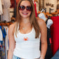 NEEDII CRAB BEADED RIBBED TANK TOP